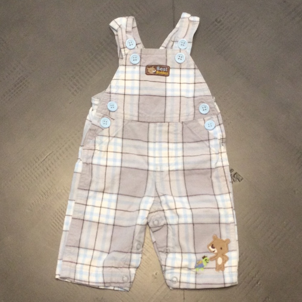 Carter’s Plaid Overalls with Animal Embroidery